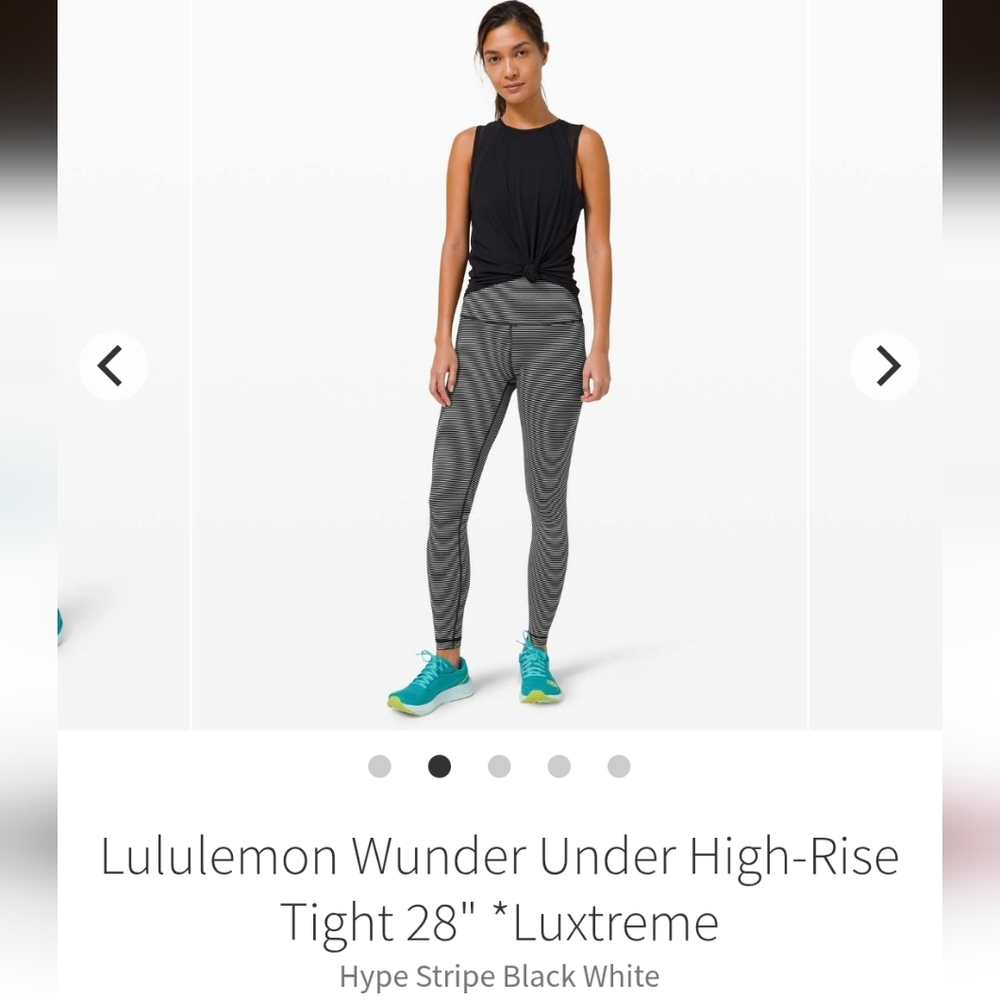 lululemon athletica Wunder Under High-Rise TightBlack and White Stripes W5COFS